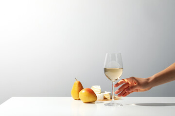 Concept of delicious alcohol drink, wine, space for text
