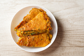 Padang Food - Fried Scrambled Eggs (Indonesian : Telur Dadar Padang) is a dish originating from West Sumatra