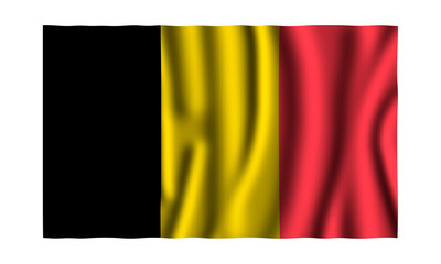 Belgium flag in beautiful waving 3d illustration