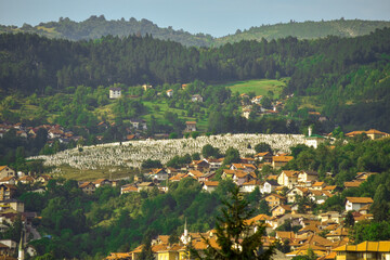 Fototapeta premium cemetery Grlicica Brdo panorama Sarajevo