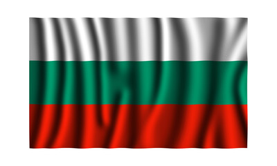 Bulgaria flag in beautiful waving 3d illustration