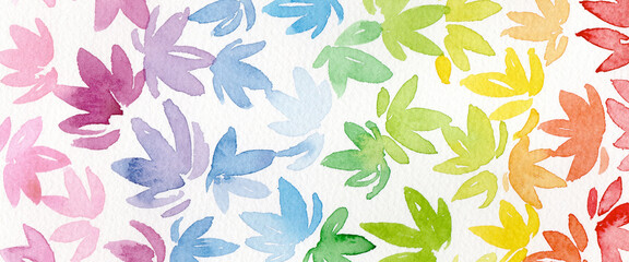 Flowers, abstract, banner. Horizontal, artistic, colorful, abstract, background banner. Light background.