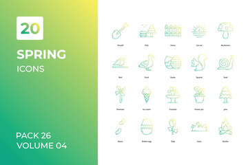 Spring icons collection. Set vector line with elements for mobile concepts and web apps. Collection modern icons.