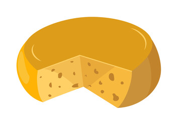 Truckle of cheese cut, dairy products for sale
