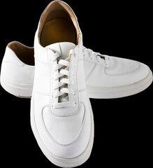 White running shoes. Sport shoes. A new fashion accessory - sneakers on the platform. Sneaker