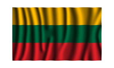 Lithuania flag in beautiful waving 3d illustration