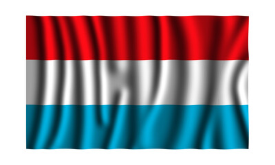 Luxemborgh flag in beautiful waving 3d illustration