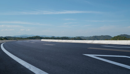 Empty road and city buildings background