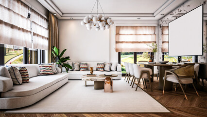 interior with table, room interior, room, 3d render image, living room design, dining room and living room design