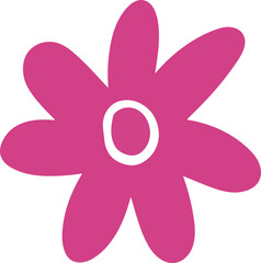 Vector abstract image of a pink flower. Hand drawn. Design element.