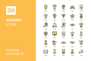 Award icons collection. Set vector line with elements for mobile concepts and web apps. Collection modern icons.
