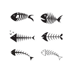 fishbone logo vector - obrazy, fototapety, plakaty