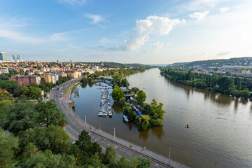 View of the Vltava river in Prague, Czech Republic