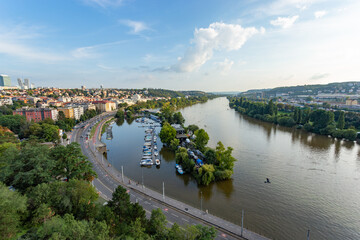Fototapeta premium View of the Vltava river in Prague, Czech Republic