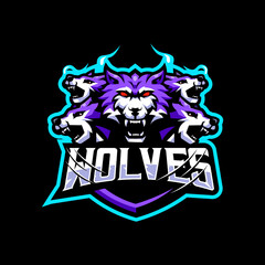 Wolves Mascot Logo Design for eSport Gaming