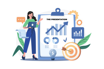 Strategic Planning Illustration concept on white background