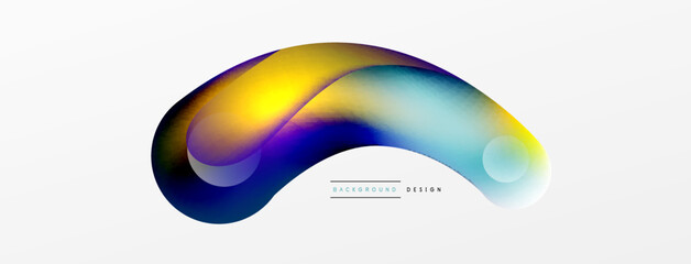 Fluid abstract background, round shapes and circle flowing design for wallpaper, banner, background or landing