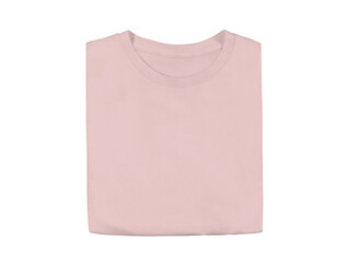 Isolated fold pink blank T-shirt product for design concept mock up.