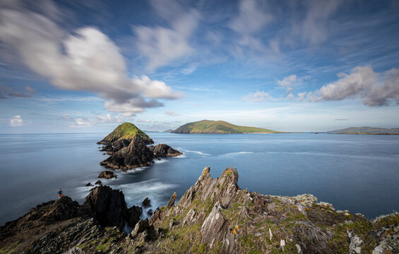 Ireland, View of Dingle Peninsula and surrounding islands