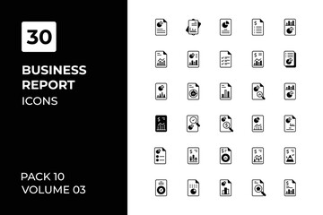 Business Report icons collection. Set vector line with elements for mobile concepts and web apps. Collection modern icons.