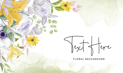beautiful floral wreath background template