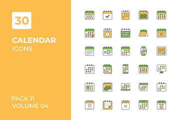 Fototapeta na wymiar Calendar icons collection. Set vector line with elements for mobile concepts and web apps. Collection modern icons.