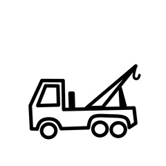 Fototapeta na wymiar simple truck drawing illustration, tow truck, box truck, molen truck