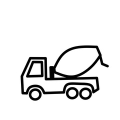Fototapeta na wymiar simple truck drawing illustration, tow truck, box truck, molen truck