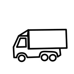 simple truck drawing illustration, tow truck, box truck, molen truck