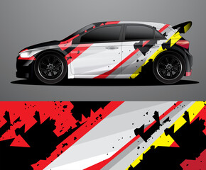 Rally car decal graphic wrap vector, abstract background