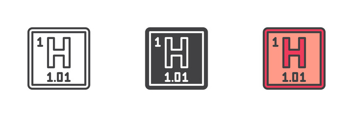 Hydrogen chemical element icon