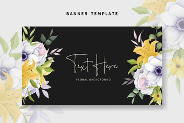 floral wreath web banner template