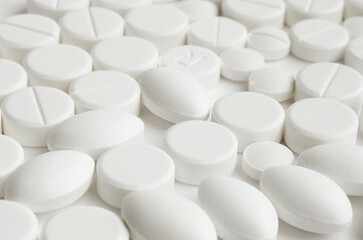 Close-up pills lying on the table