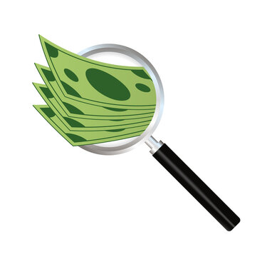 Money Search Logo Icon Template Design. Vector stock Illustration.