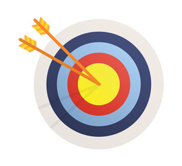Target with an arrow flat icon concept market goal vector picture image. Concept target market, audience, group, consumer. Vector stock illustration.
