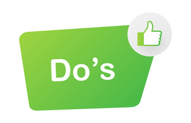 Do's and Don'ts like thumbs up or down. flat simple thumb up symbol minimal round logotype element set graphic design isolated on white. Vector stock illustration.