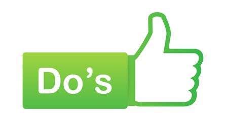 Obraz premium Do's and Don'ts like thumbs up or down. flat simple thumb up symbol minimal round logotype element set graphic design isolated on white. Vector stock illustration.