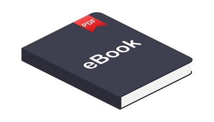 Download book. E-book marketing, content marketing, ebook download. Vector stock illustration.
