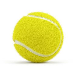 Tennis ball isolated on white - 3d render	
 - obrazy, fototapety, plakaty