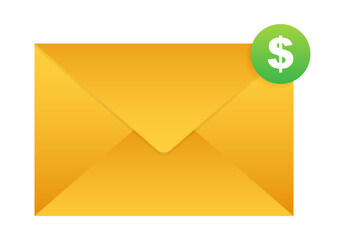 Email Marketing Icon. Newsletter marketing, email subscription. Vector stock illustration.