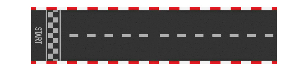 Naklejka premium Rally races line track or road marking. Car or karting road racing vector background. Vector stock illustration.