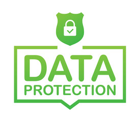 Sign Data Protection, privacy, and internet security. Vector illustration