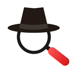 Black hat seo banner. Magnifier, and other search engine optimization tools and tactics. Vector stock illustration.