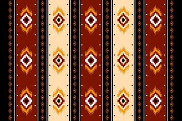 Geometric ethnic oriental seamless pattern traditional Design for background,carpet,wallpaper.clothing,wrapping,Batik fabric,Vector illustration.embroidery style - Sadu, sadou, sadow or sado - obrazy, fototapety, plakaty