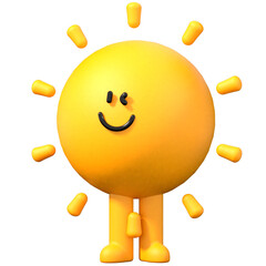 Sun character 3D illustration