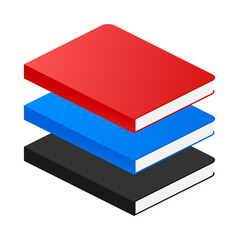 Isometric book icon in flat style. Vector stock illustration.