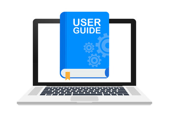 Concept User guide book for web page, banner, social media. Vector stock illustration