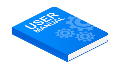 Concept User manual book for web page, banner, social media. Vector stock illustration