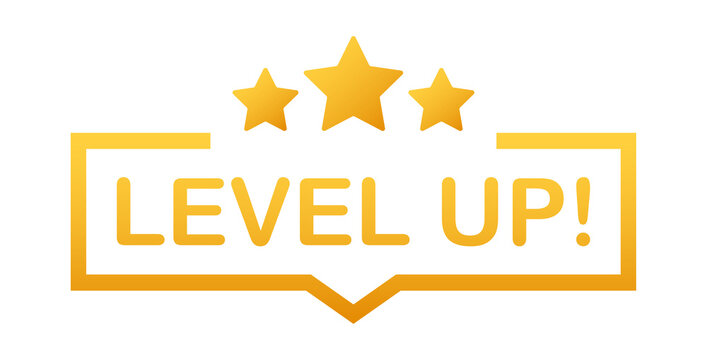 Game icon bonus. level up icon, new level logo. Vector stock illustration.