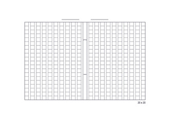 20x20 Squared manuscript paper. Vector stock illustration.